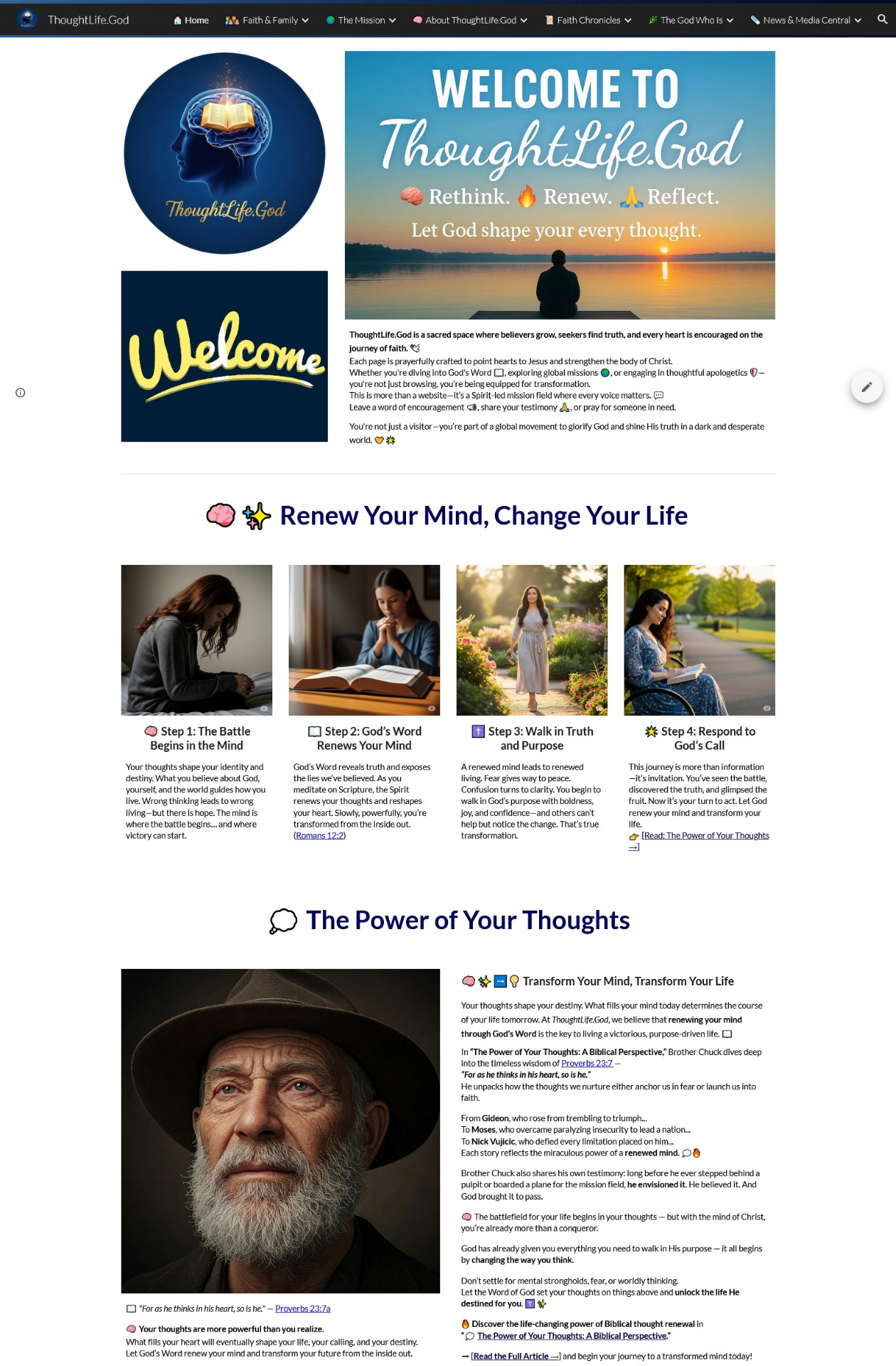 [This is a Partial Screenshot of the Top of the New Site]